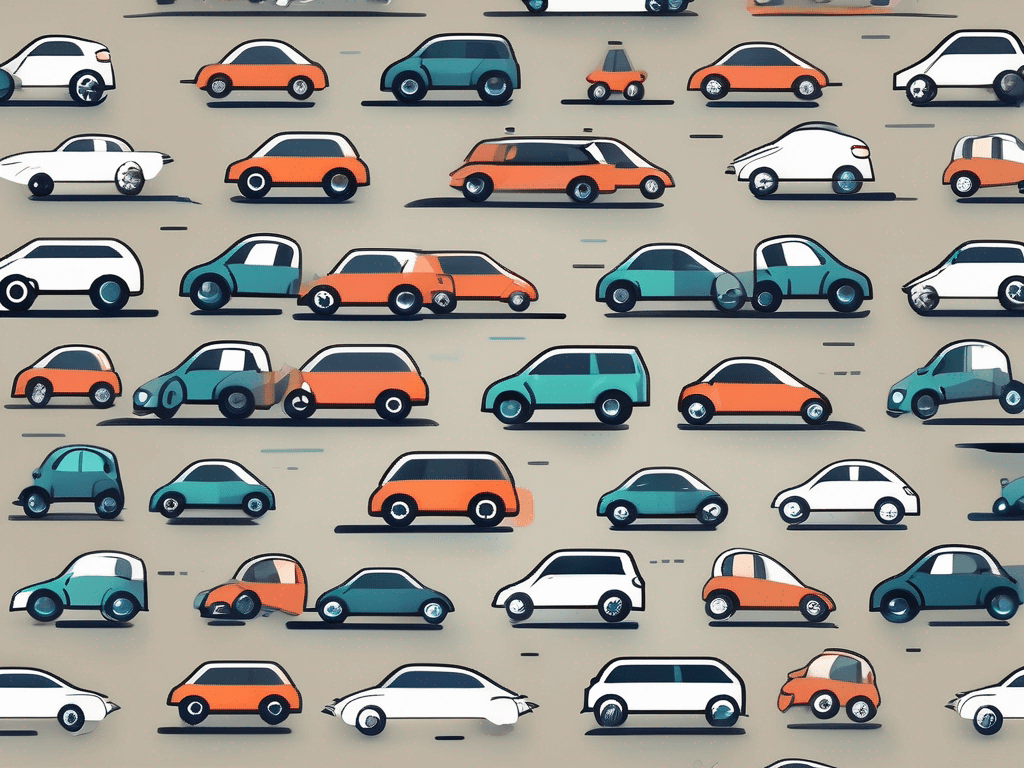A variety of cars of different models and colors