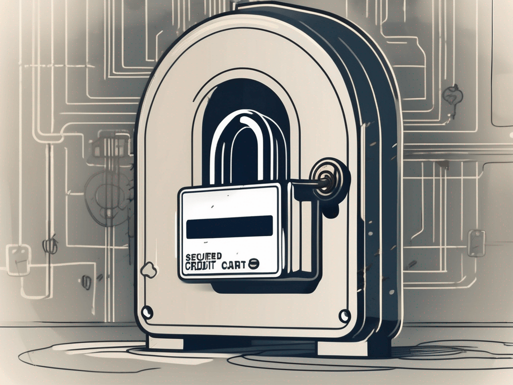 A secured credit card locked with a padlock