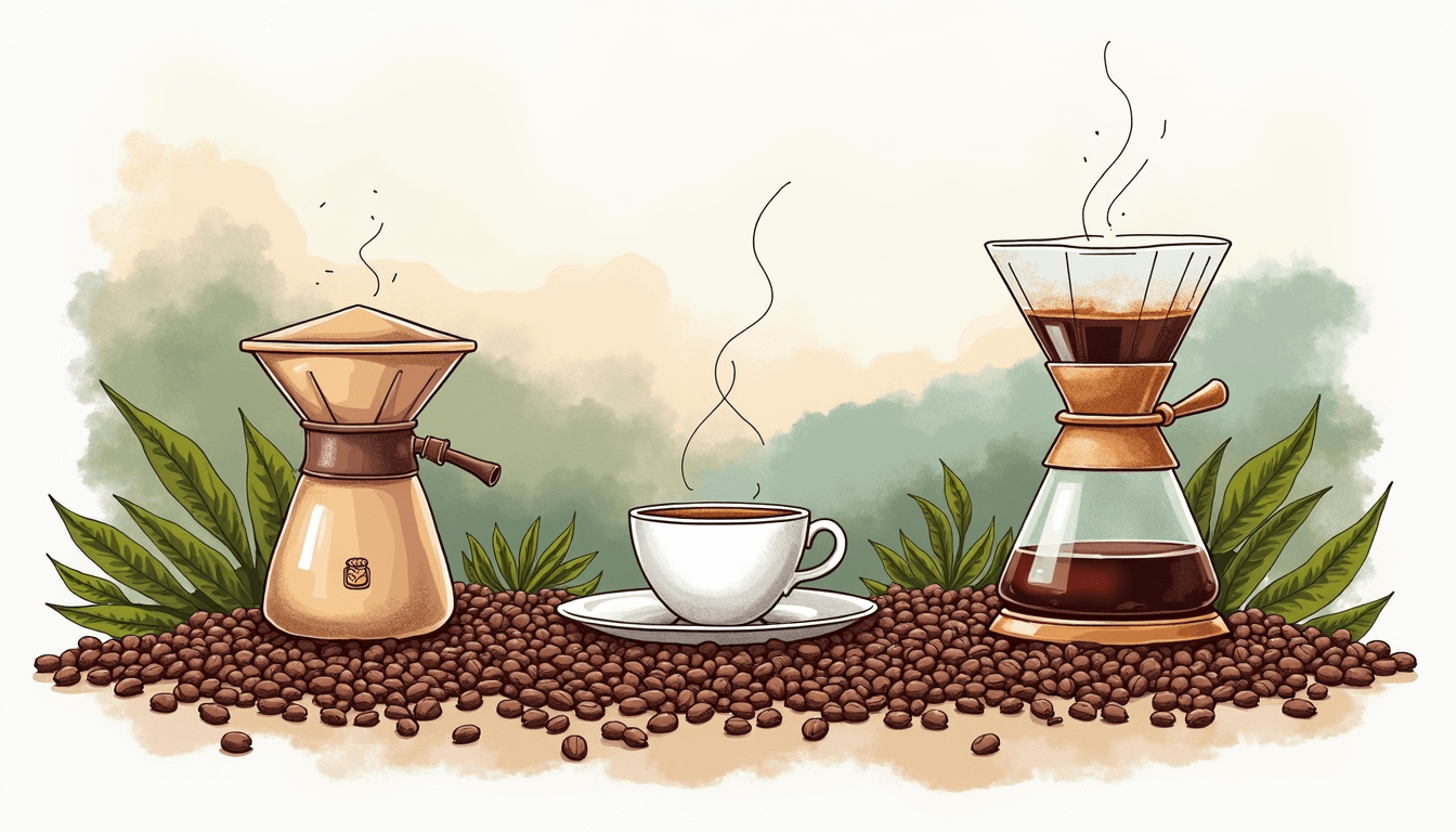 An artistic arrangement of various specialty coffee beans